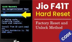 Jio F41T Hard Reset