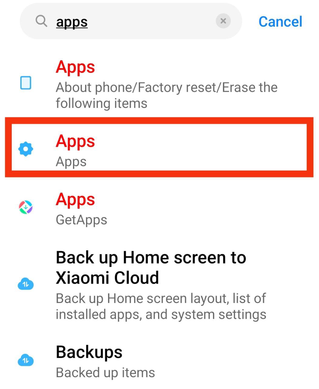 apps in setting
